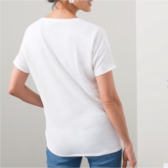 Like New Chico's Linen Tropical Tee - Picture 3 of 14